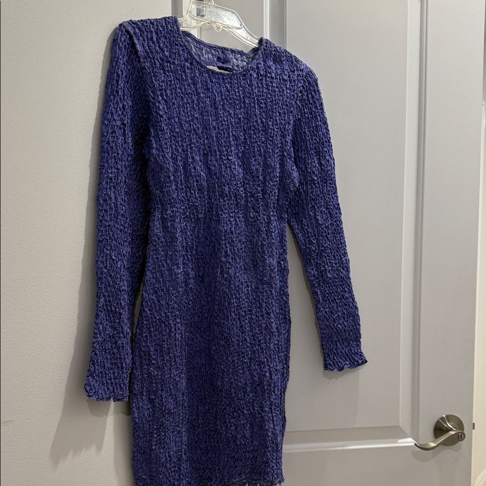 ElegantSamsøe Samsøe puckered Purple Textured Women's Dress
